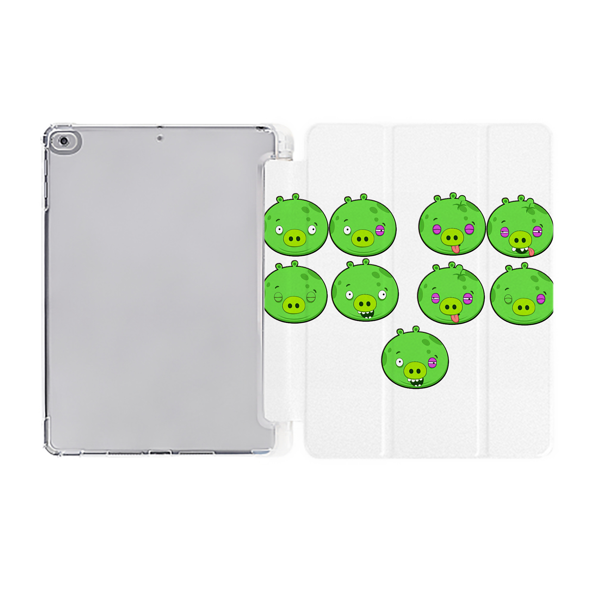 （画像用） Angry Birds アングリーバード IPad ケース ペン収納付き 三つ折りスタンド PUレザー×シリコン 対応機種9.5/10.5/10.9インチ